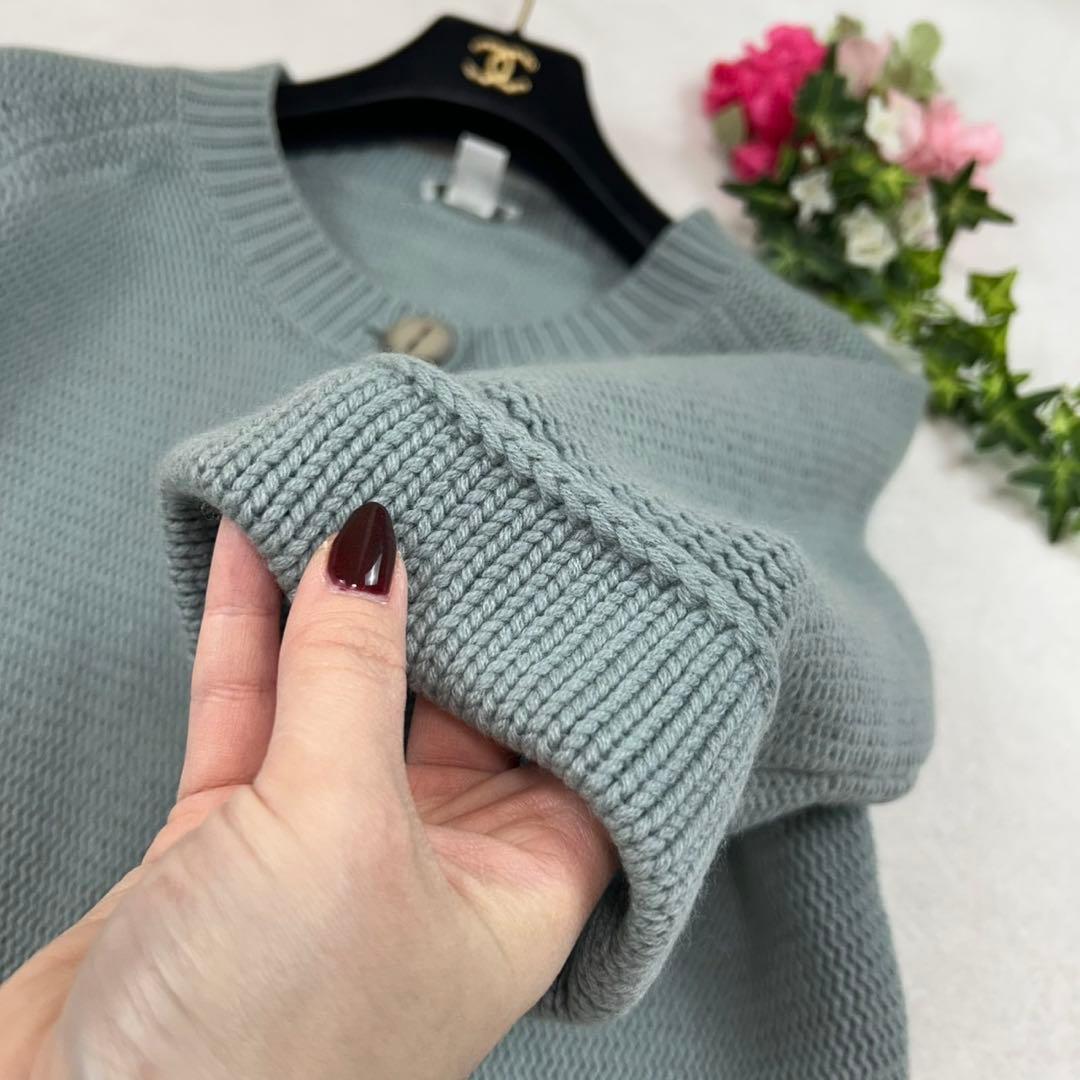 K661 美品 M マックスマーラ カシミヤ カーディガン ブルー レディース