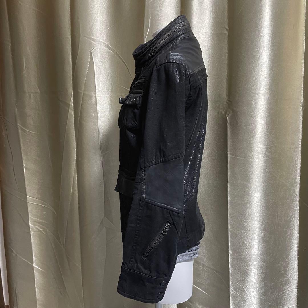 レザー切り替えジャケット ギミック grunge お兄系 ダークコア y2k