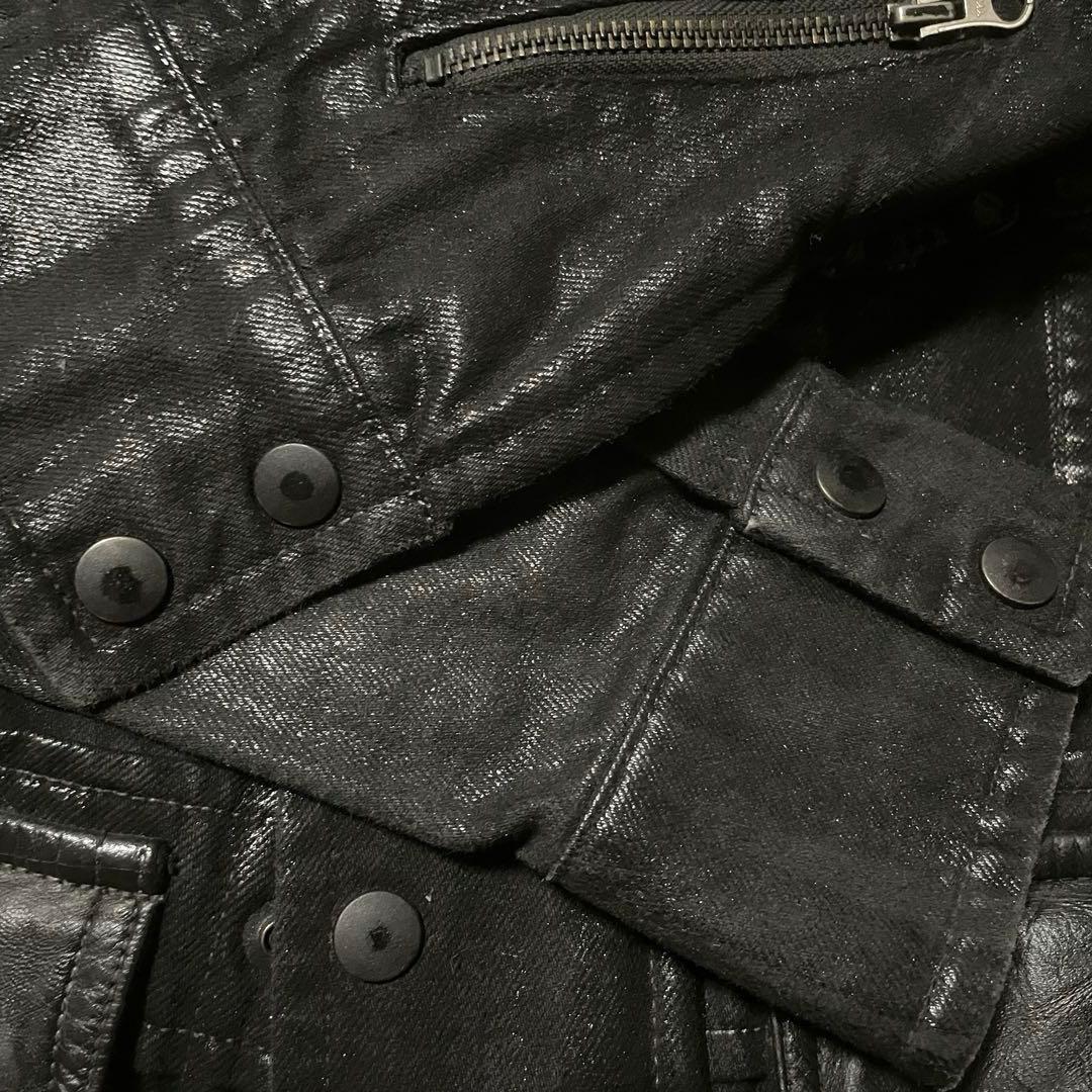 レザー切り替えジャケット ギミック grunge お兄系 ダークコア y2k