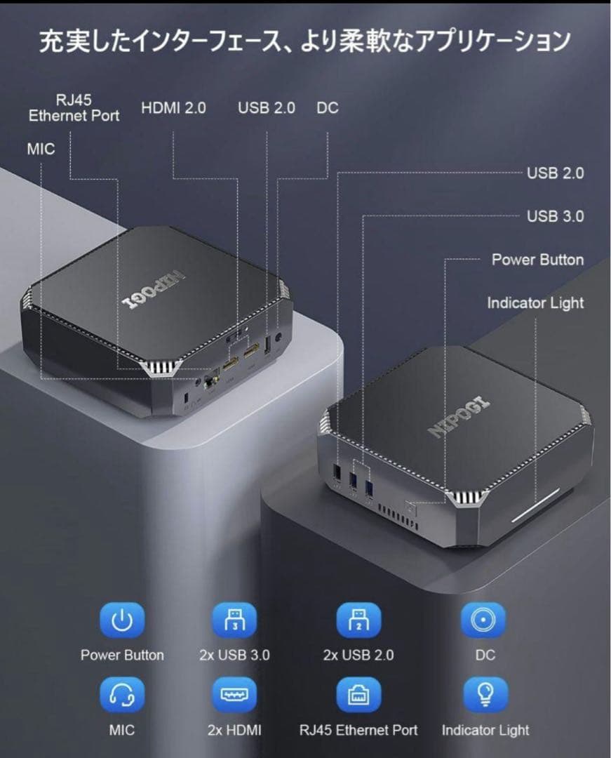 I*e様 NiPoGi AK2PLUS ミニPC 8GB 256GB N100