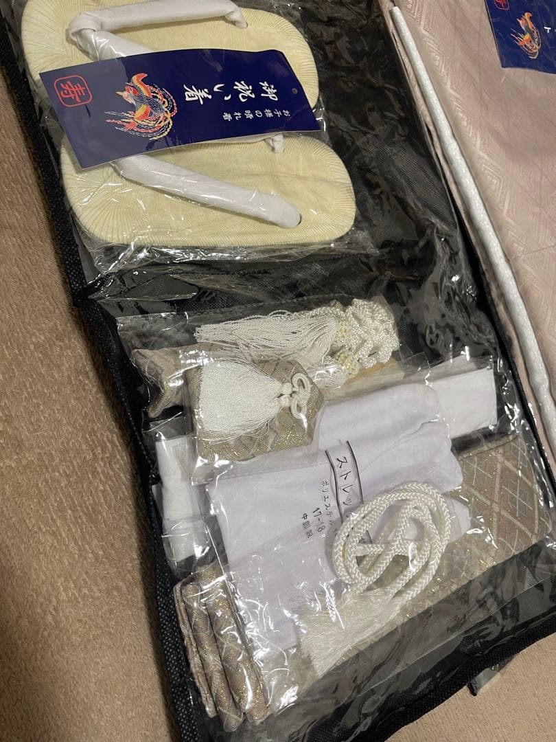 子供用 七五三 和装 ベージュ　5歳