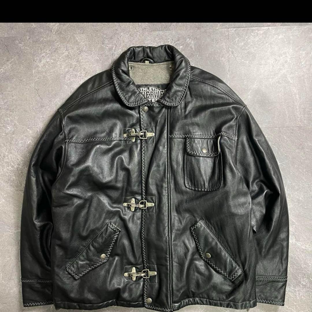 Vintage〈ファイヤーマンレザージャケット 希少 レア 90s ラムレザー〉