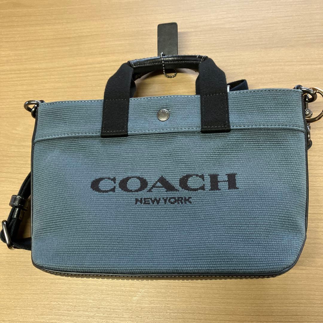 COACH ブルーキャンバス トートバッグ