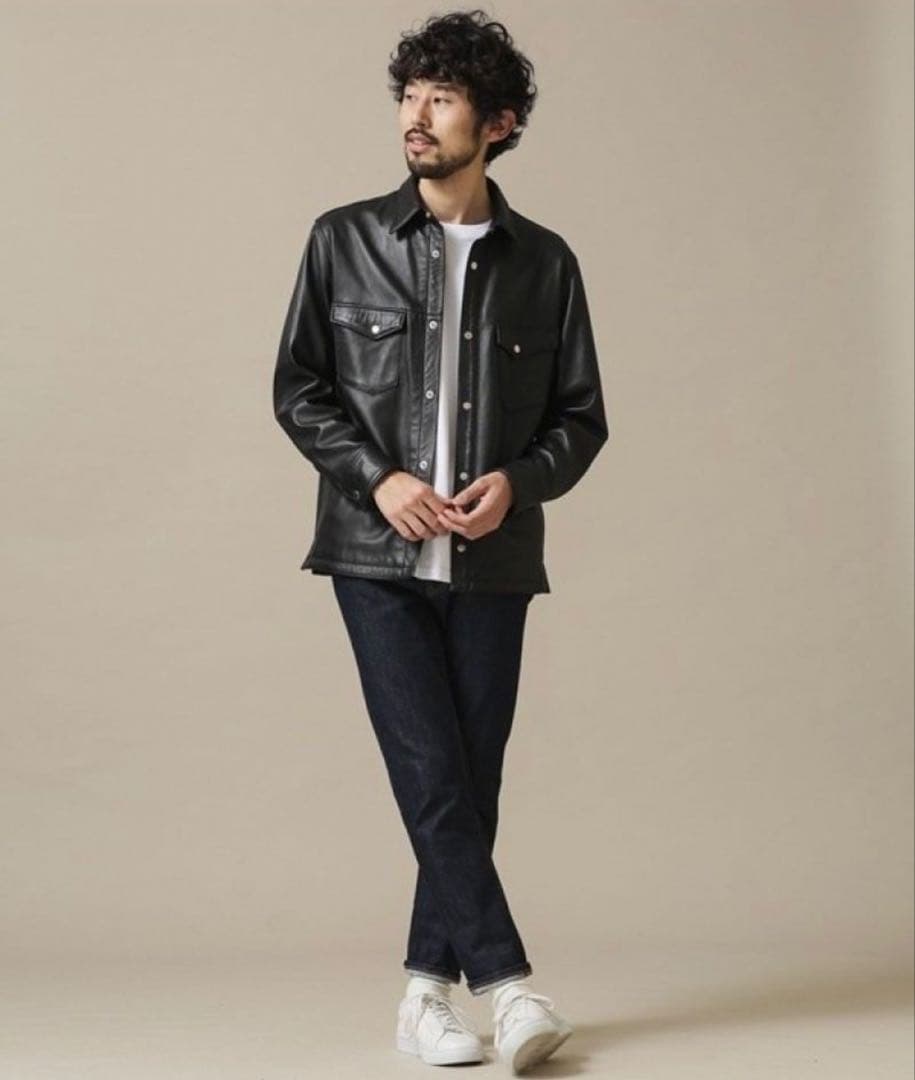 NANO universe シープレザー シャツジャケット