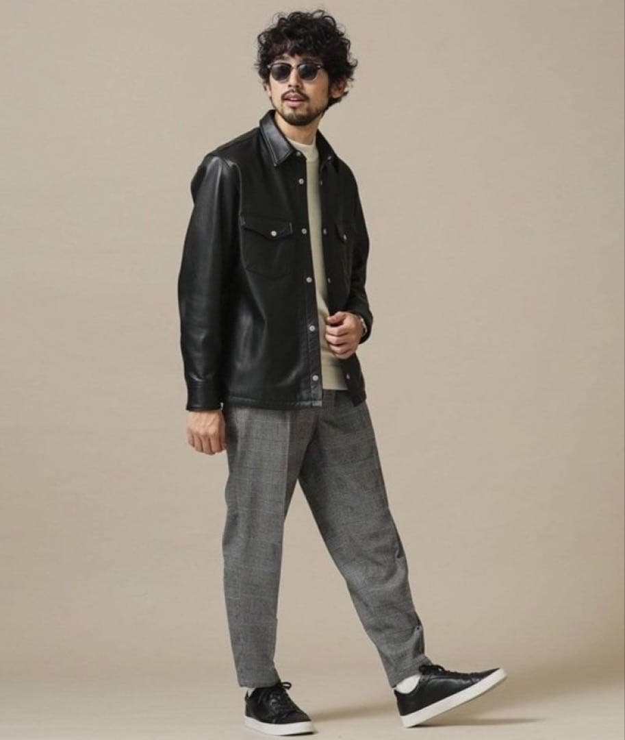 NANO universe シープレザー シャツジャケット