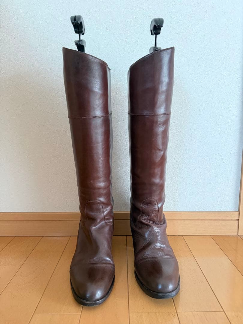 SARTORE サルトル ダークブラウン レザー ロングブーツ 38