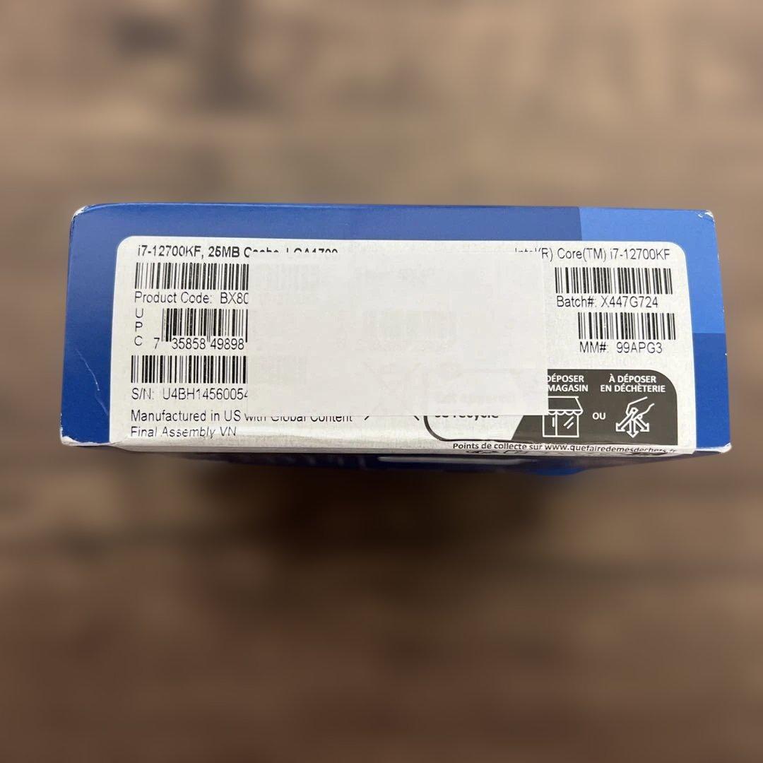 261046 Intel Corei7 プロセッサー 12700KF第12世代