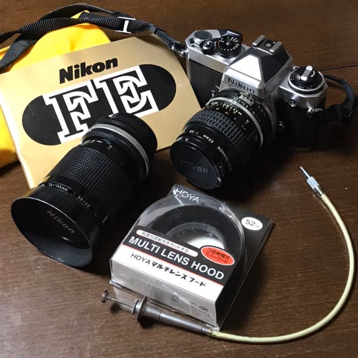 Nikon FE フィルム 一眼レフカメラ　55㎜と35～105㎜レンズなど一式