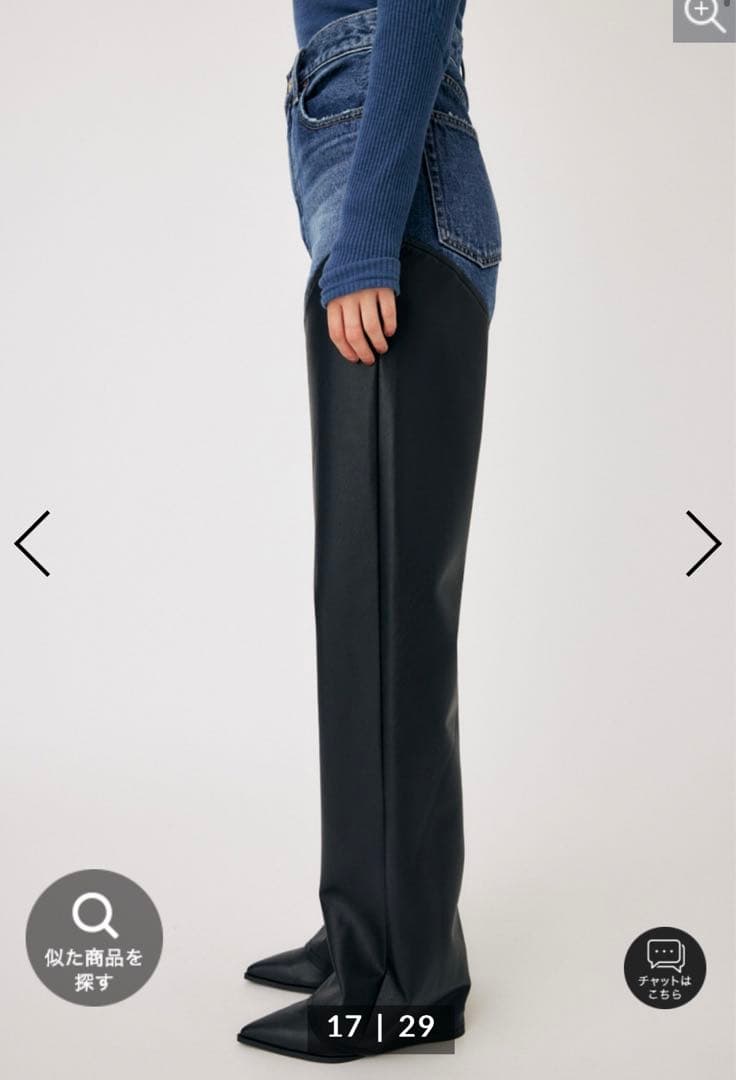 moussy F/LEATHER COMBI STRAIGHT レザーデニム