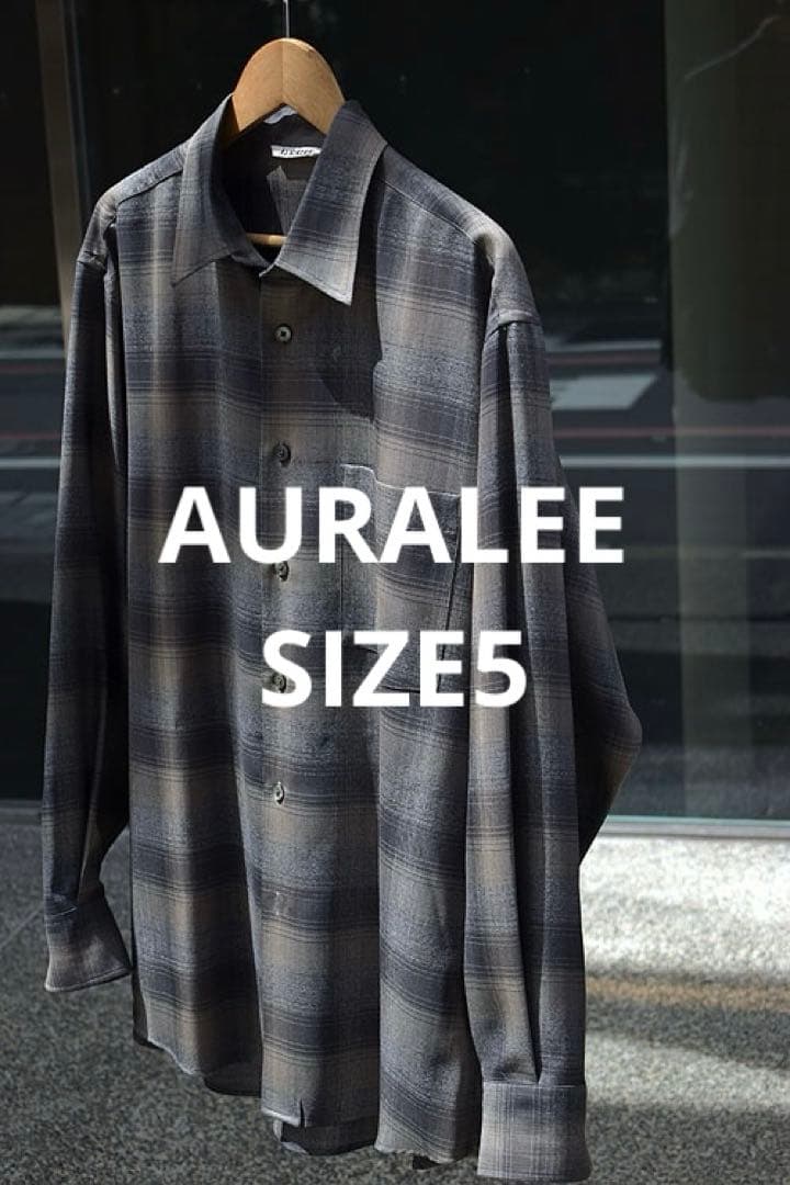 トップス AURALEE SUPER LIGHT WOOL CHECK SHIRT