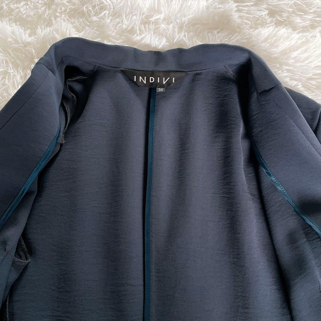 美品✨【インディヴィ】ダブルテーラードジャケットパンツセットアップダークグリーン