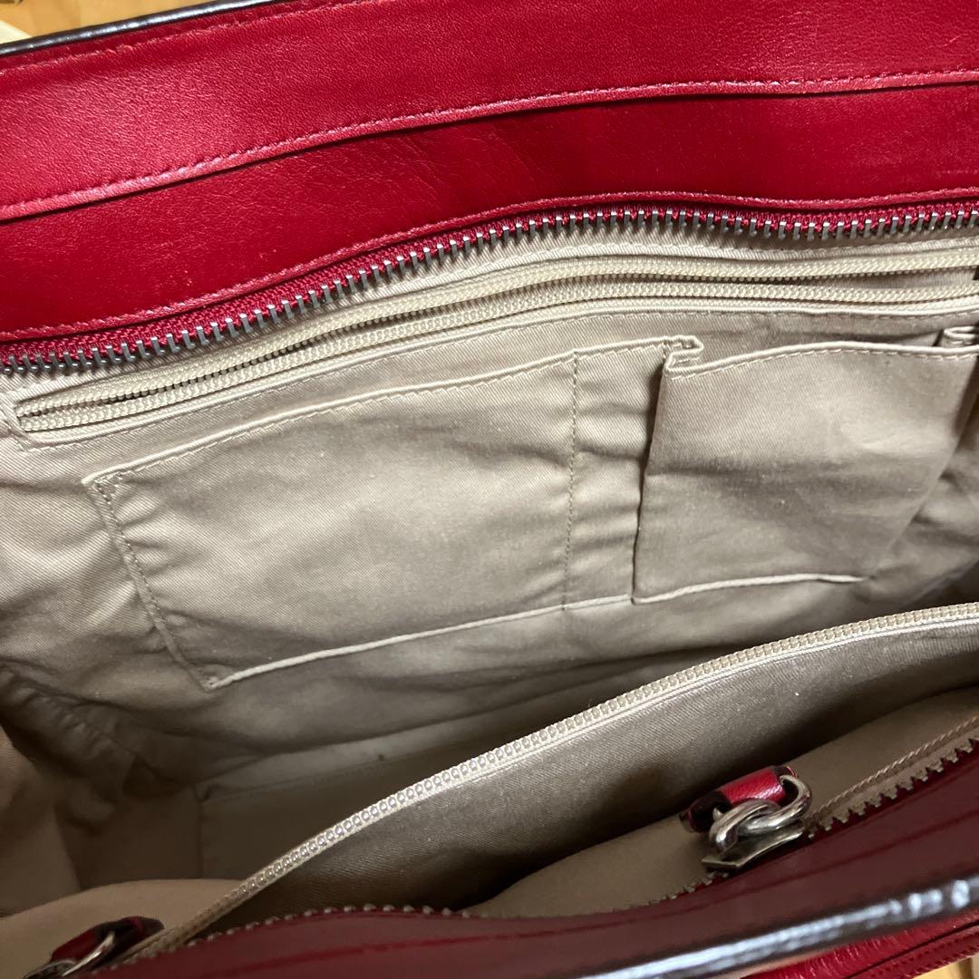 美品　COACH レッド トートバッグ