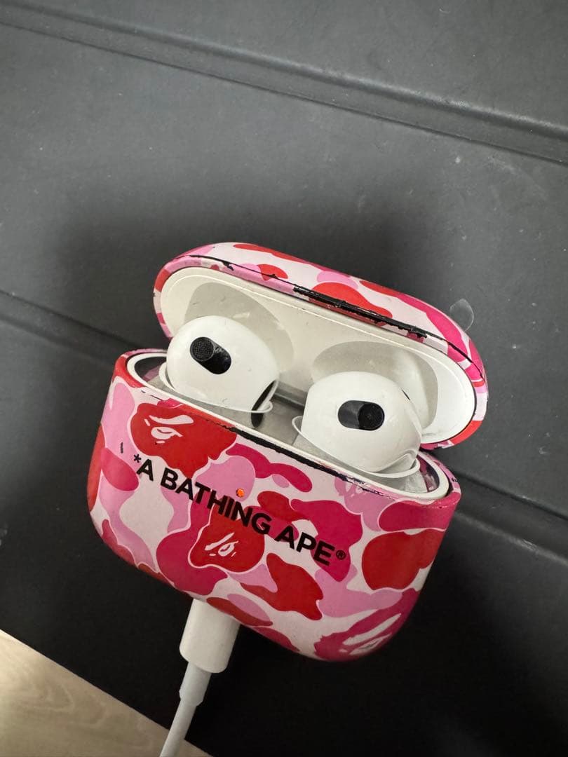 ☆良品 AirPods 第3世代 A BATHING APE ケース ピンク