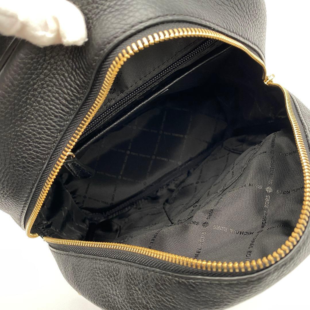 未使用級 マイケルコース アビー リュック バックパック レザー 黒 ロゴ金具