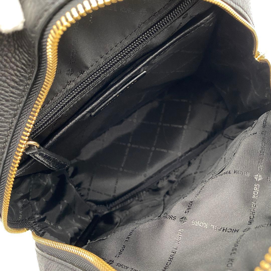 未使用級 マイケルコース アビー リュック バックパック レザー 黒 ロゴ金具