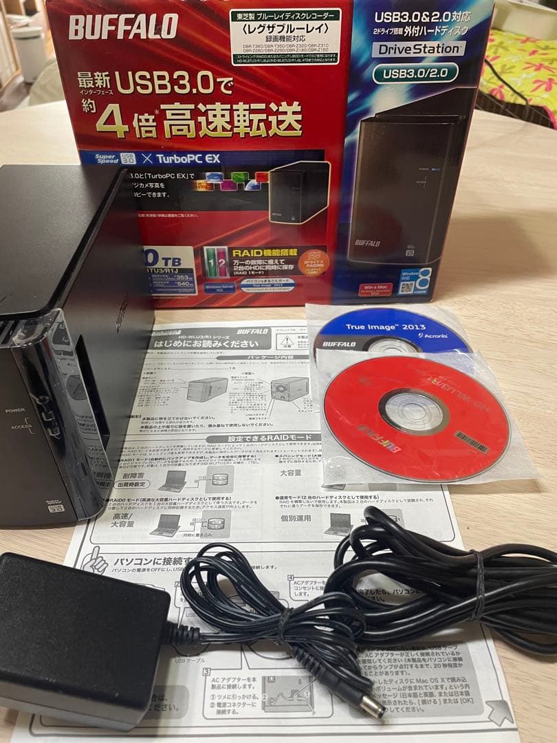 【ほぼ新品】BUFFALO 外付けHDD 4TB HD-WLU3/R1J