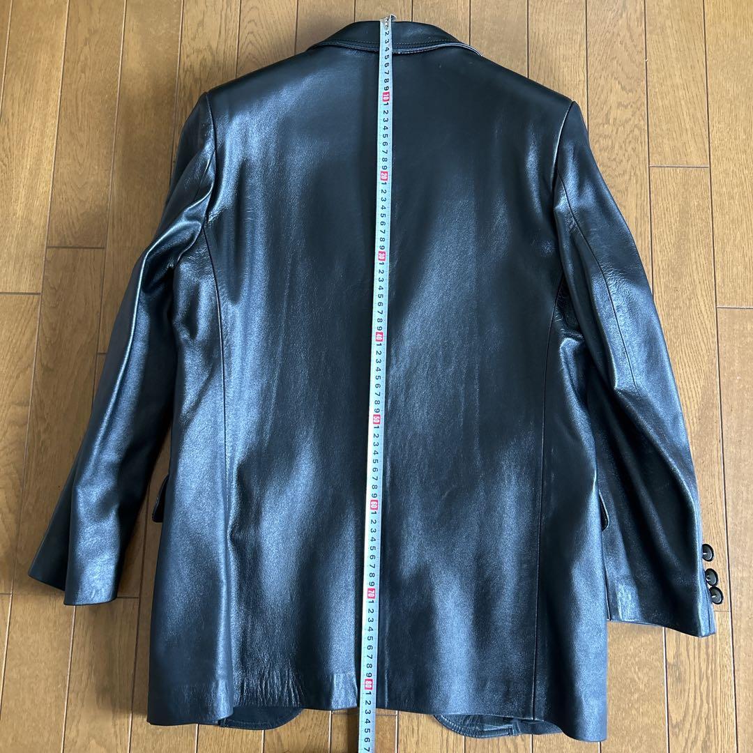 最終値下げ　イタリア製　ブラックレザージャケット ダブル　フィレンツェ　本革