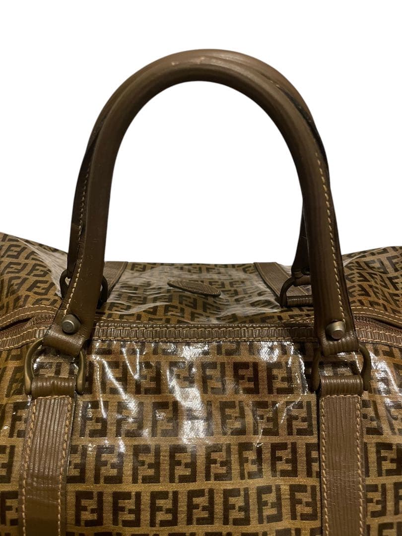 FENDI フェンディ ボストンバッグ エナメル生地 ズッカ柄 ヴィンテージ