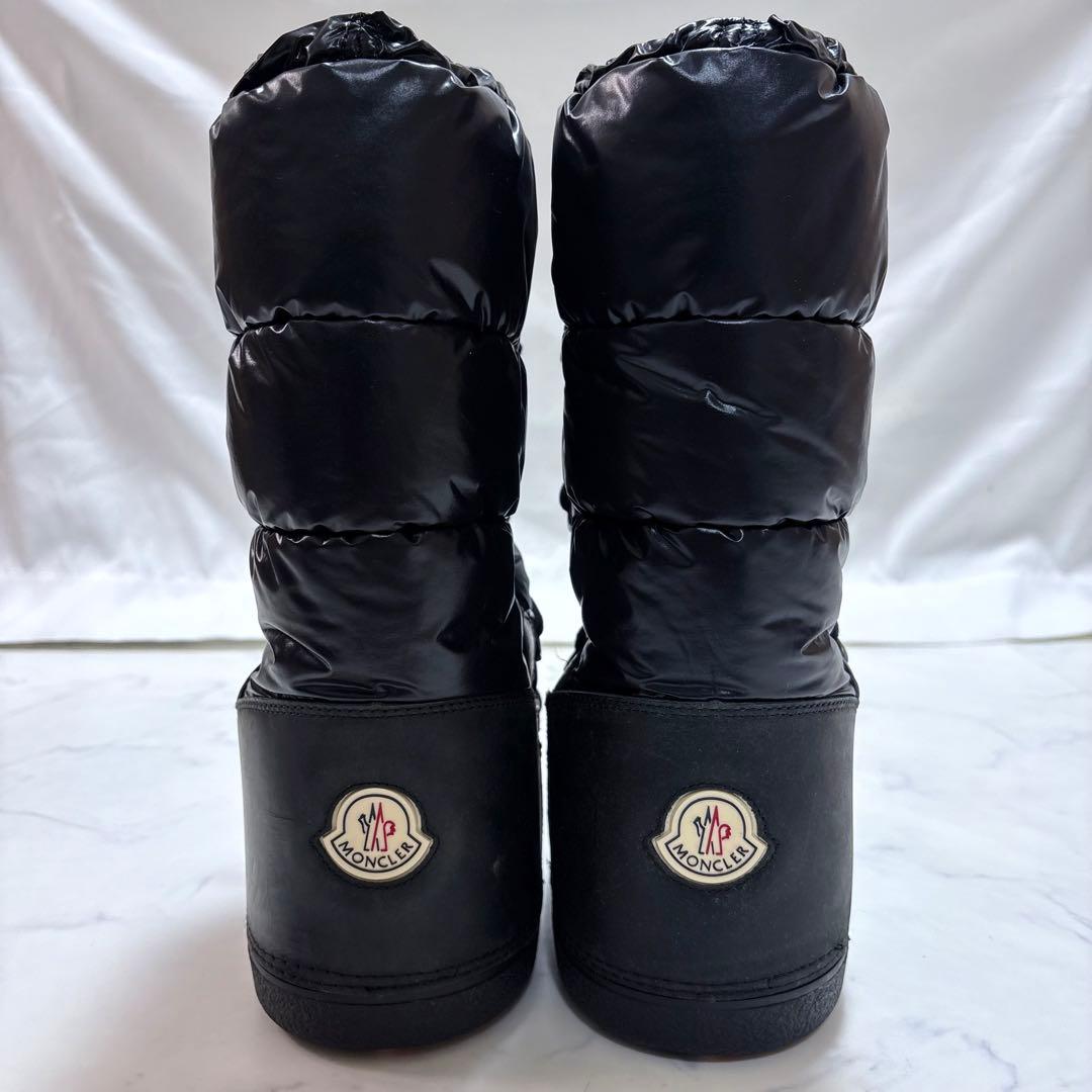 極美品 MONCLER ダウンブーツ ムーンブーツ 黒23cm 防寒 軽量 撥水