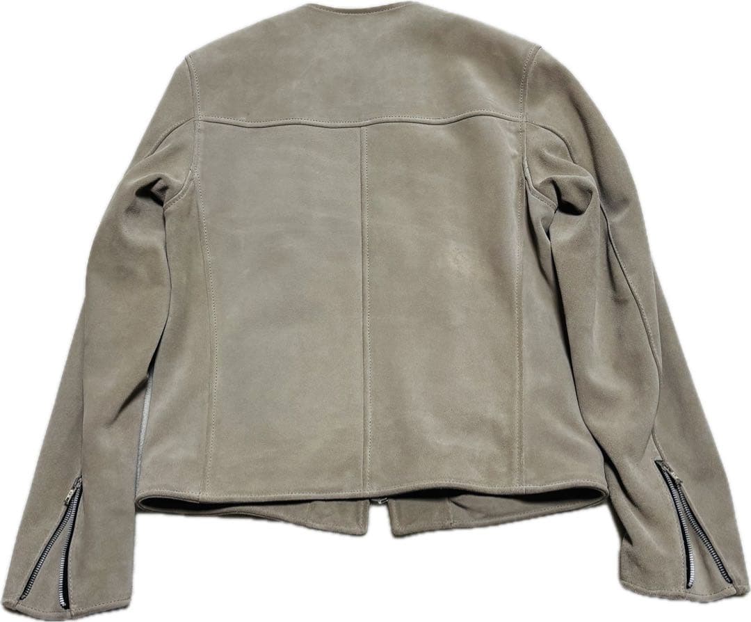 JAMESGROSEベージュ スエードレザー シングルライダースジャケット 38