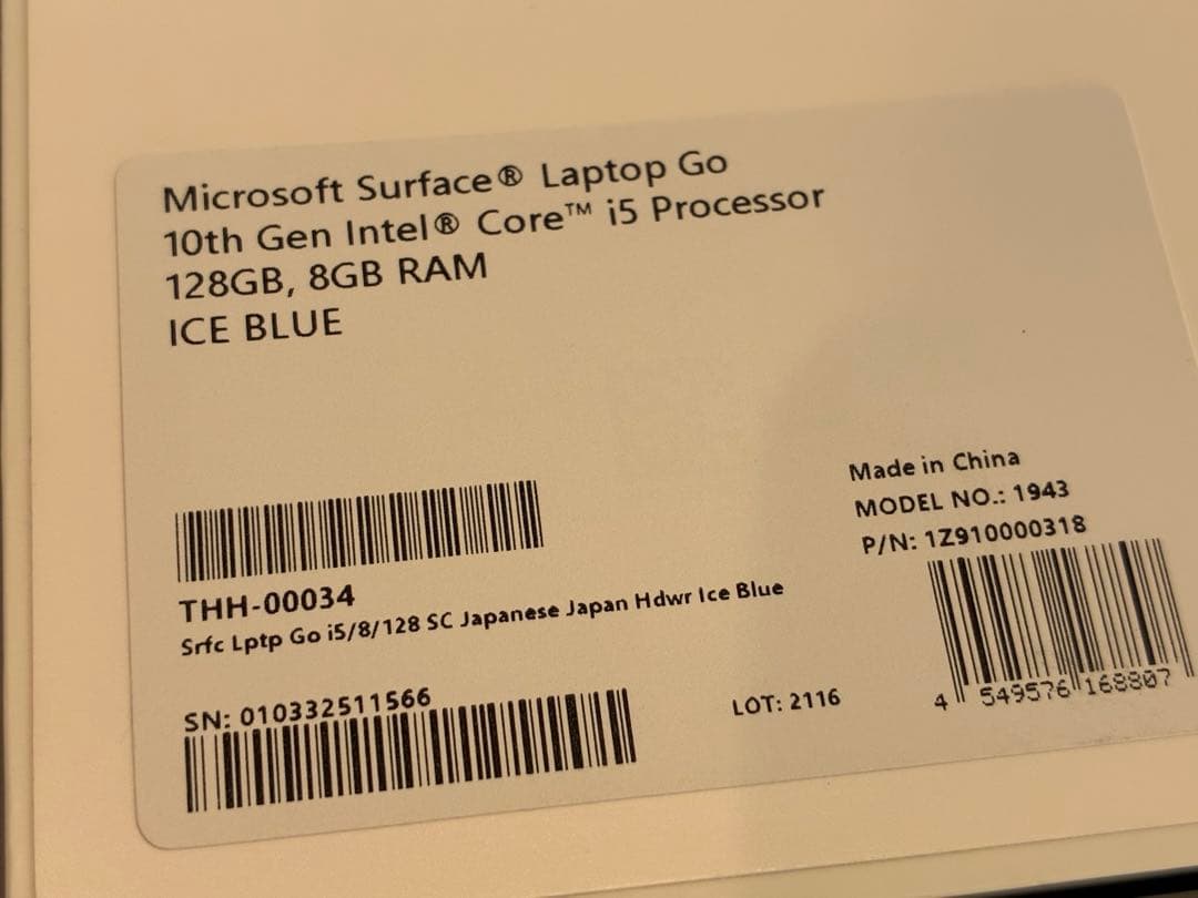 ★釣さま専用★Surface Laptop Go 128GB/8GB