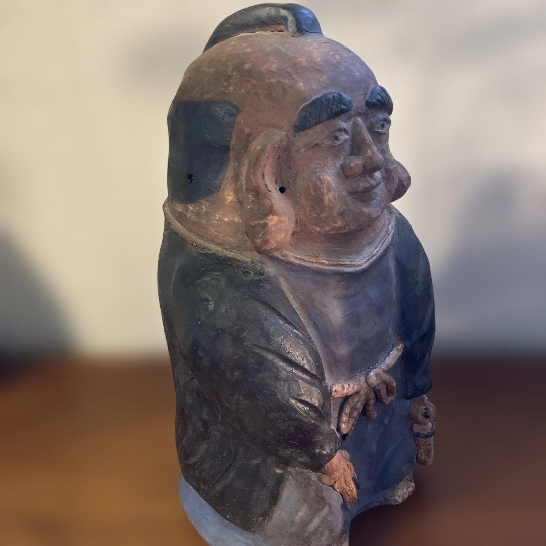 西郷どん似のジャンボ福助(当時物) ＆　可愛らしいミニ福助の2点セットです。