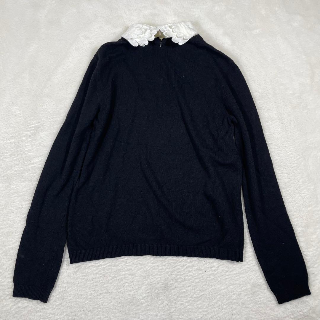 レッド ヴァレンティノRED VALENTINO スワンカラーデザインニット　黒