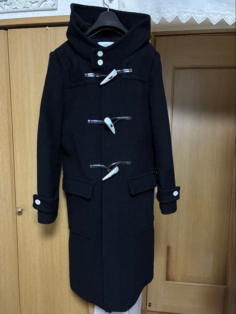 HYKE ダッフルコート黒　size2 白トグル