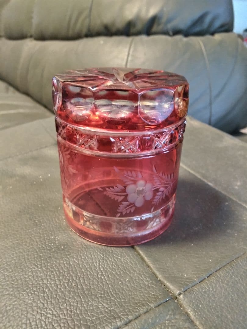 s*s様 赤色花模様のマイセンタンブラークリスタル