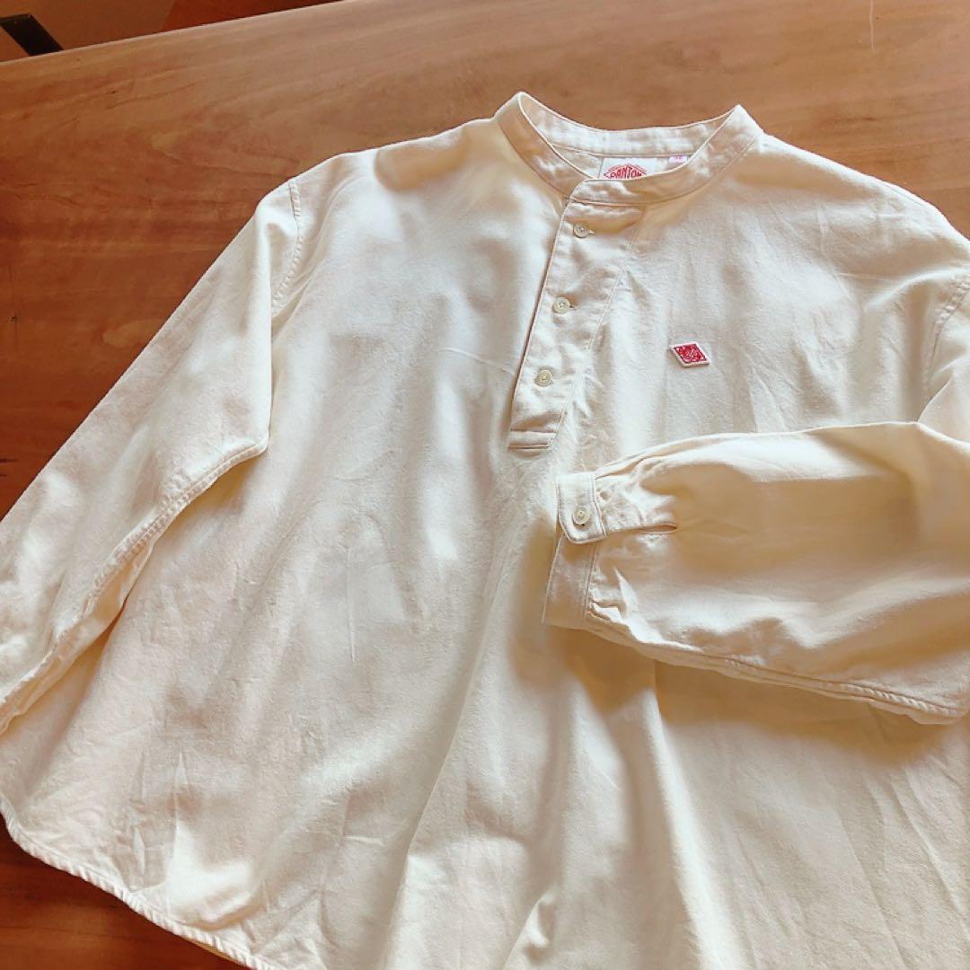 ダントン ヘンリーネックプルオーバーシャツ38アイボリー