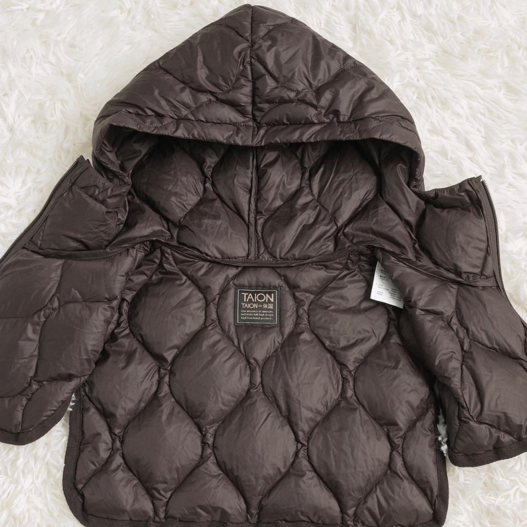 FRAMeWORK TAION 別注フードビブス付きブルゾン ブラウン ダウン