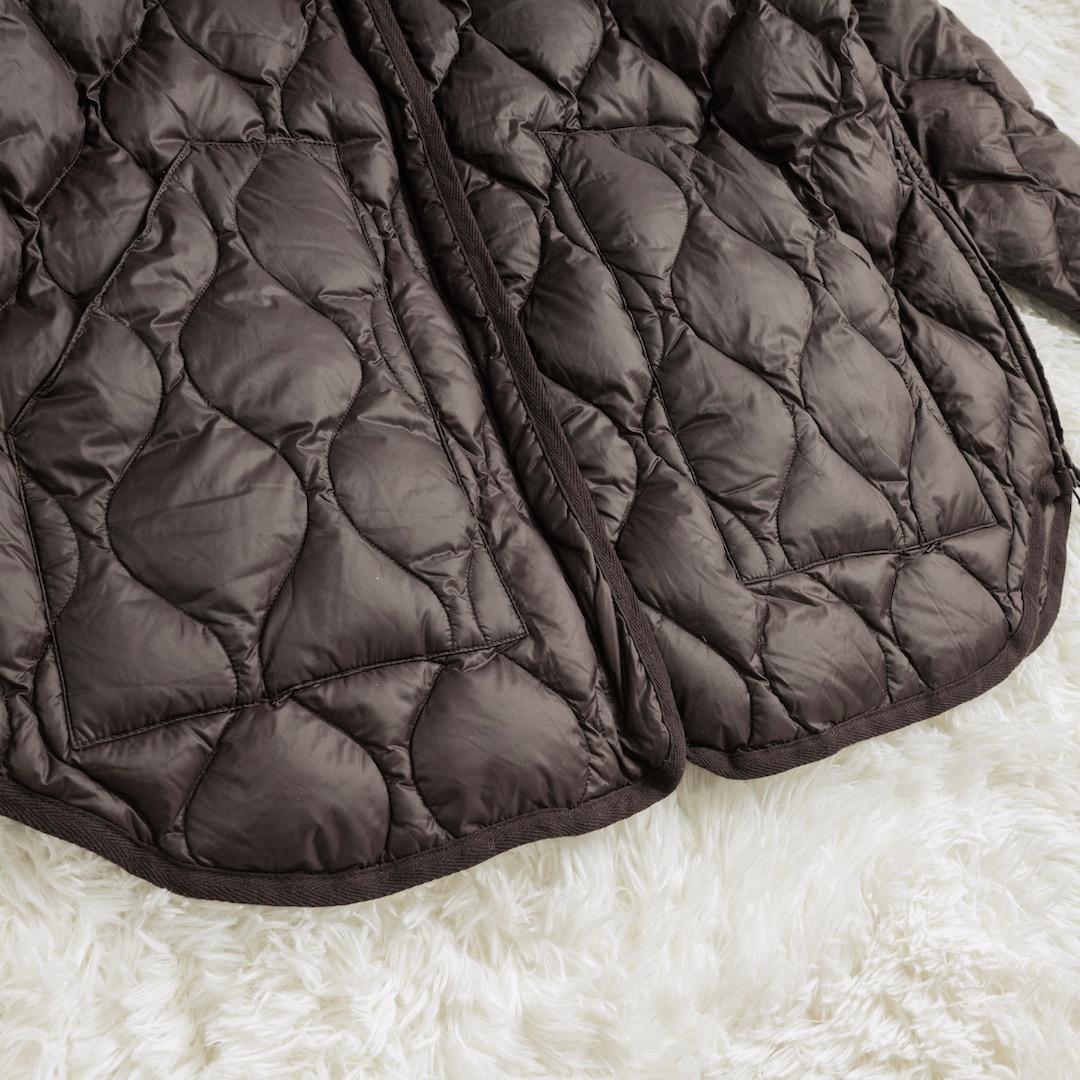 FRAMeWORK TAION 別注フードビブス付きブルゾン ブラウン ダウン