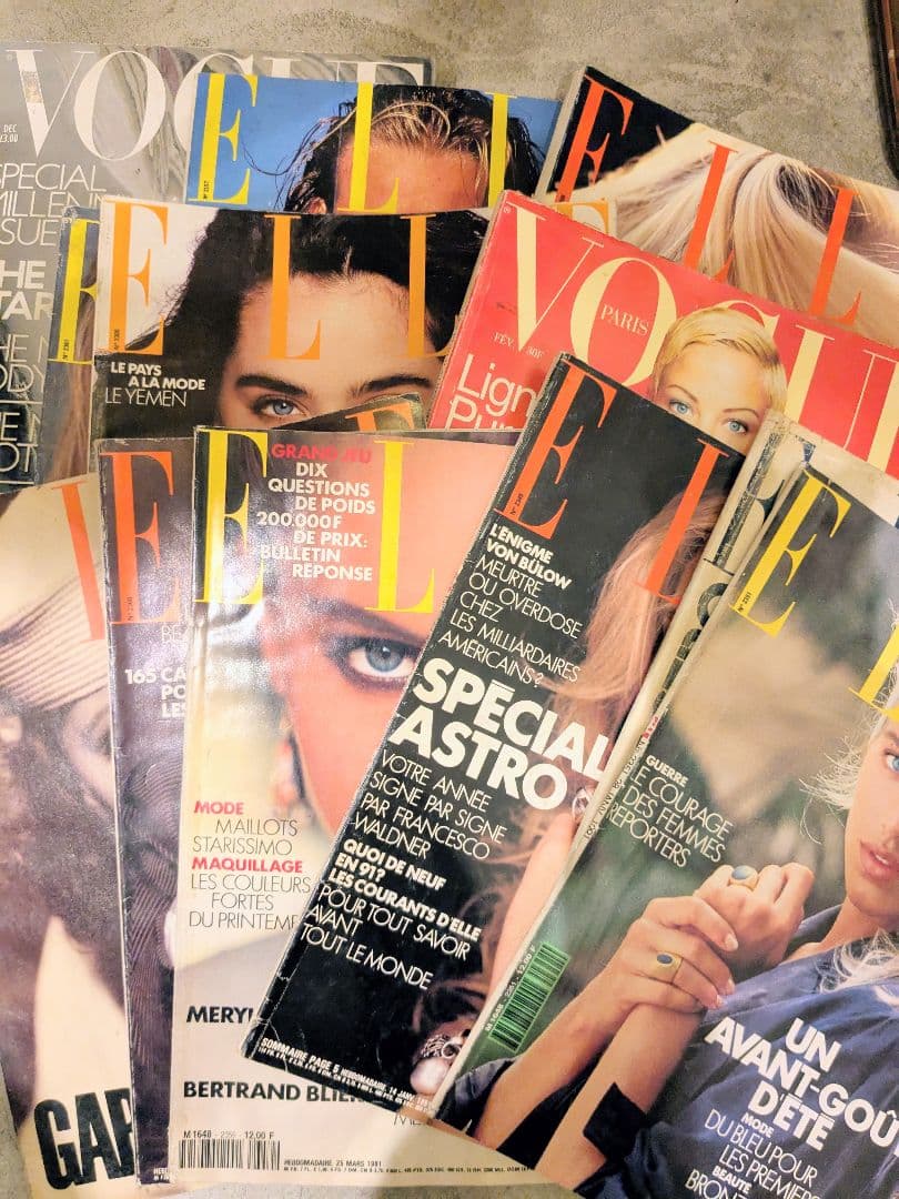 1980-2000　VOGUE & ELLE etc 海外版60冊セット