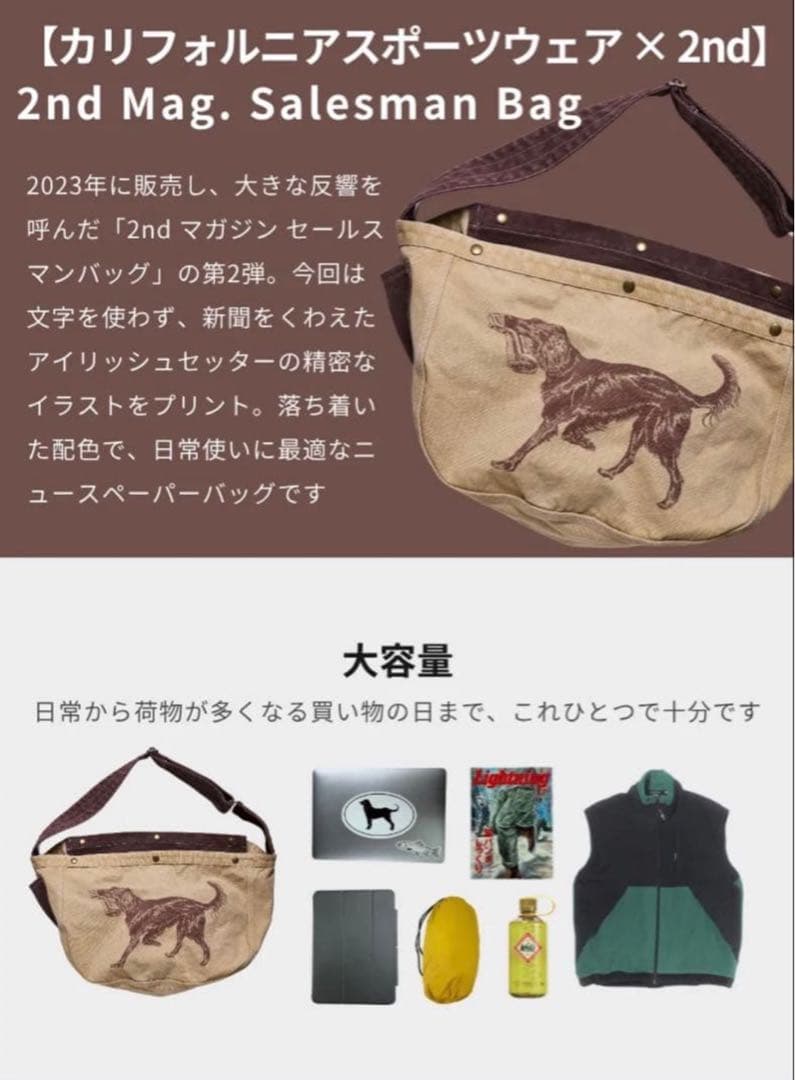 新品California Sportswear×2nd Magセールスマンバッグ