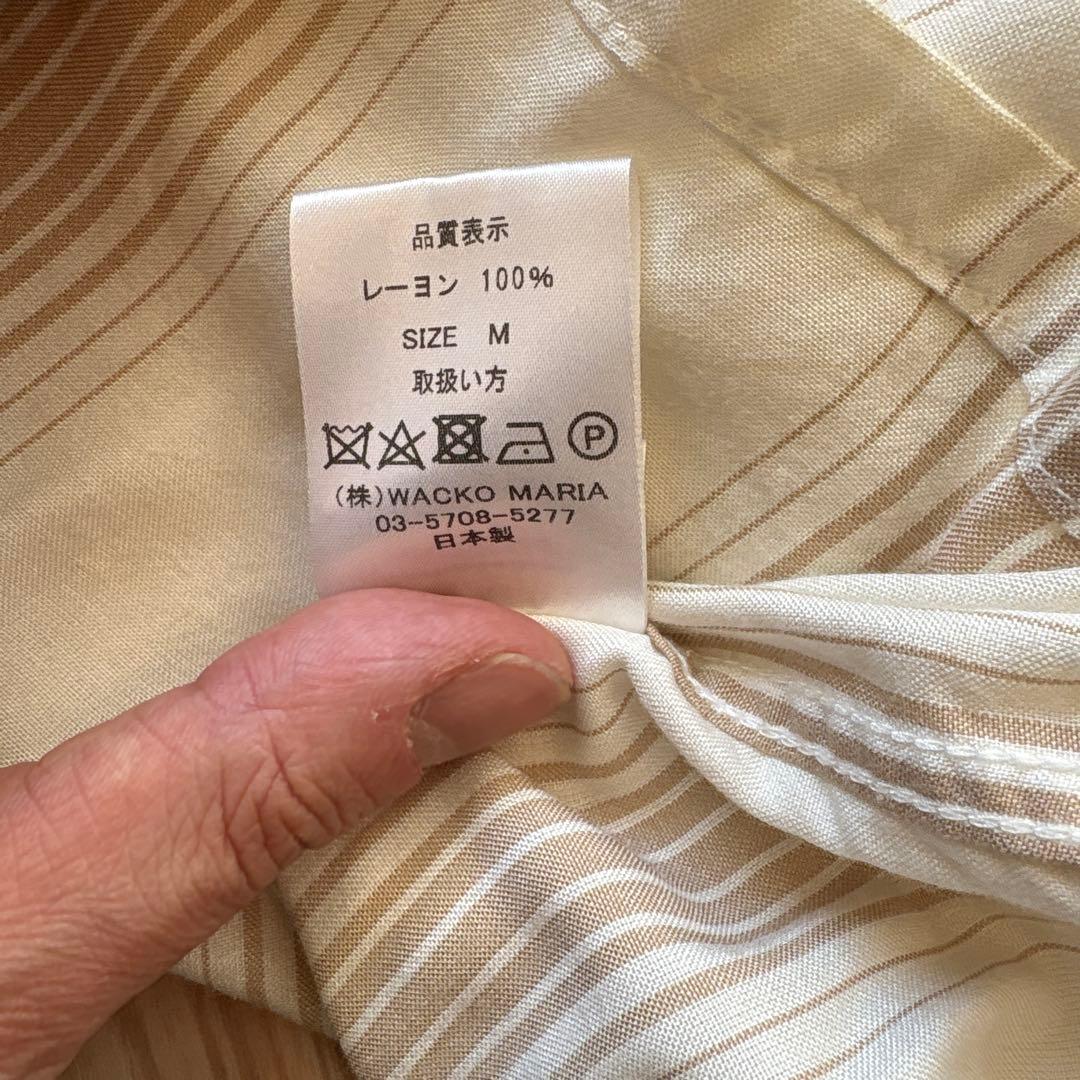 WACKO MARIA 22AW L/S ストライプオープンカラーシャツ