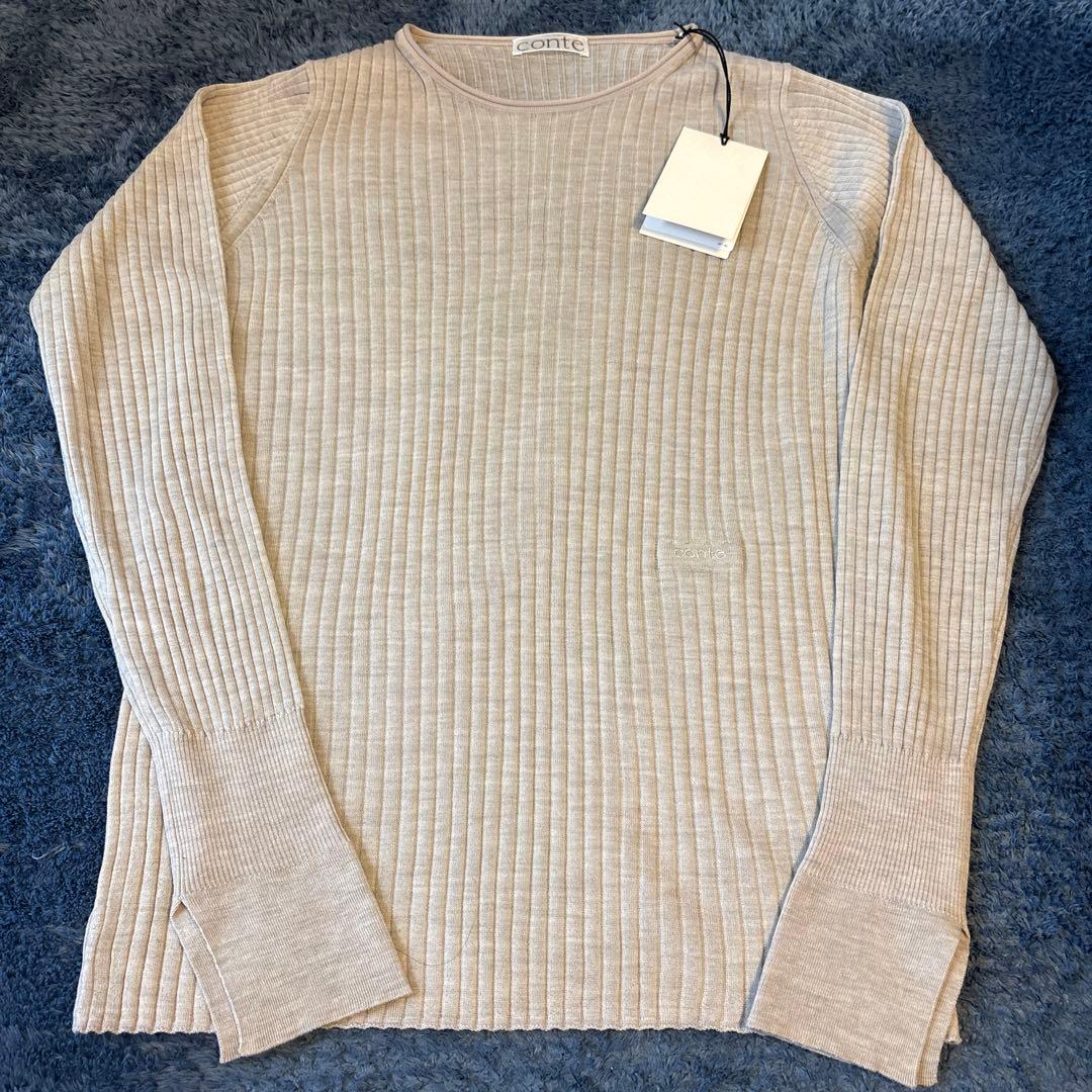 ＜conte＞シアー リブ クルーネックニット
