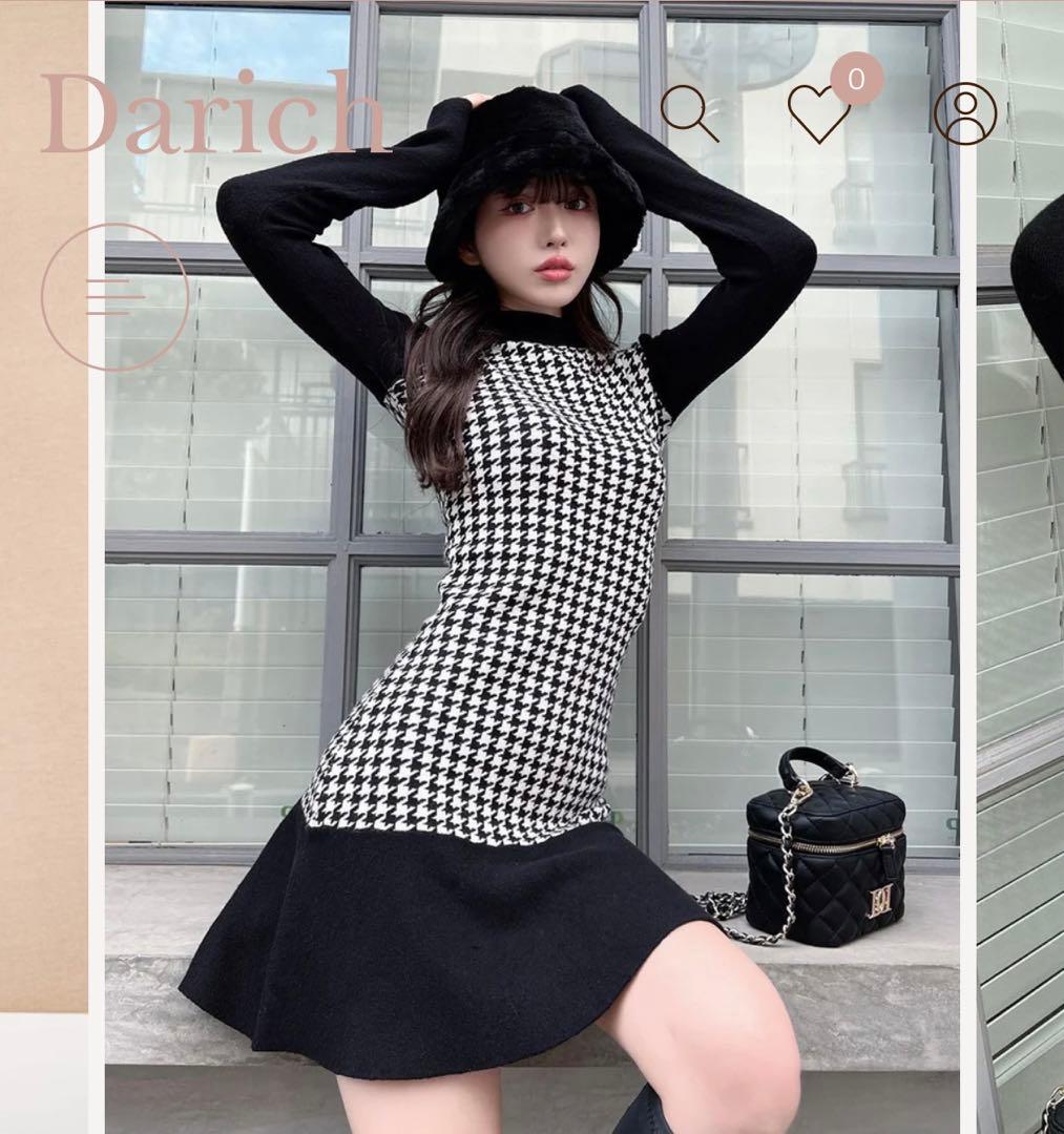 ポイントフリルチェックミニワンピース　Darich