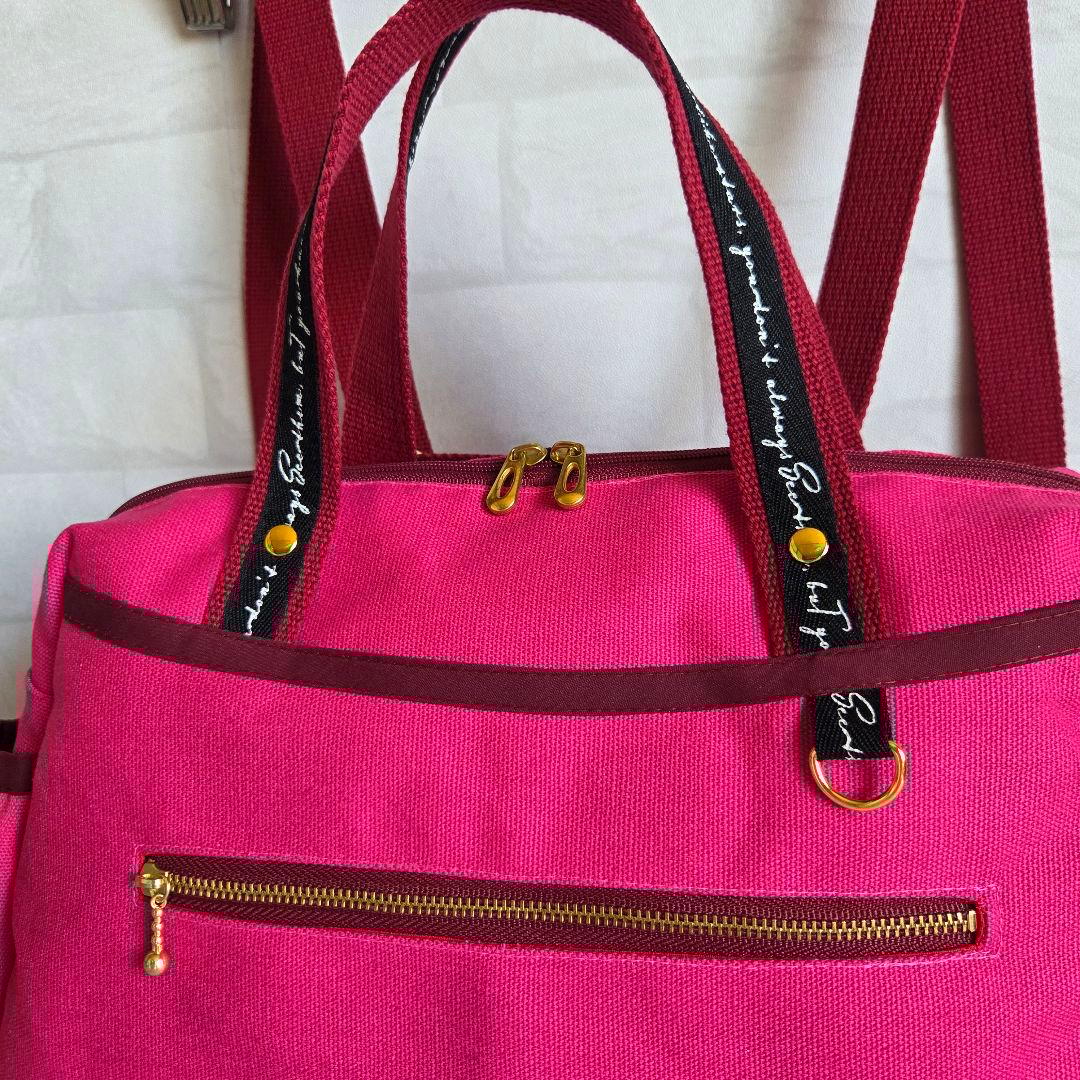 母ちゃん　ボストン型3way バッグ(L)　帆布