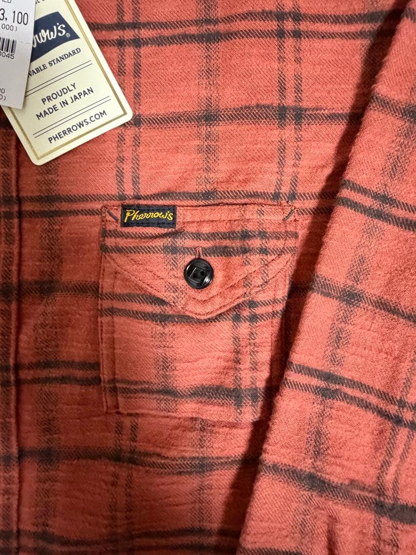 Pherrow's フェローズ ネルシャツ チェック ワークシャツ