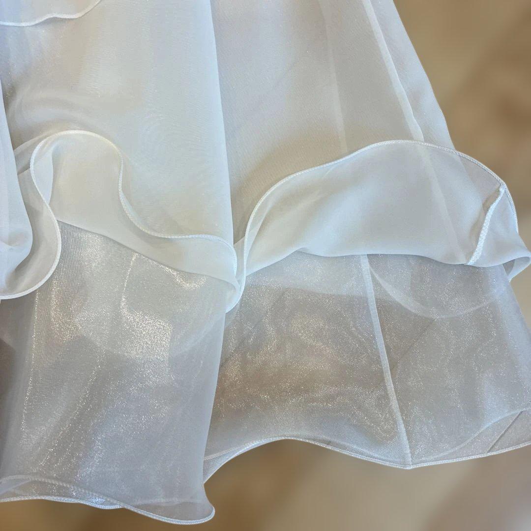 社交ダンス用花柄ドレス・フリル付き　M