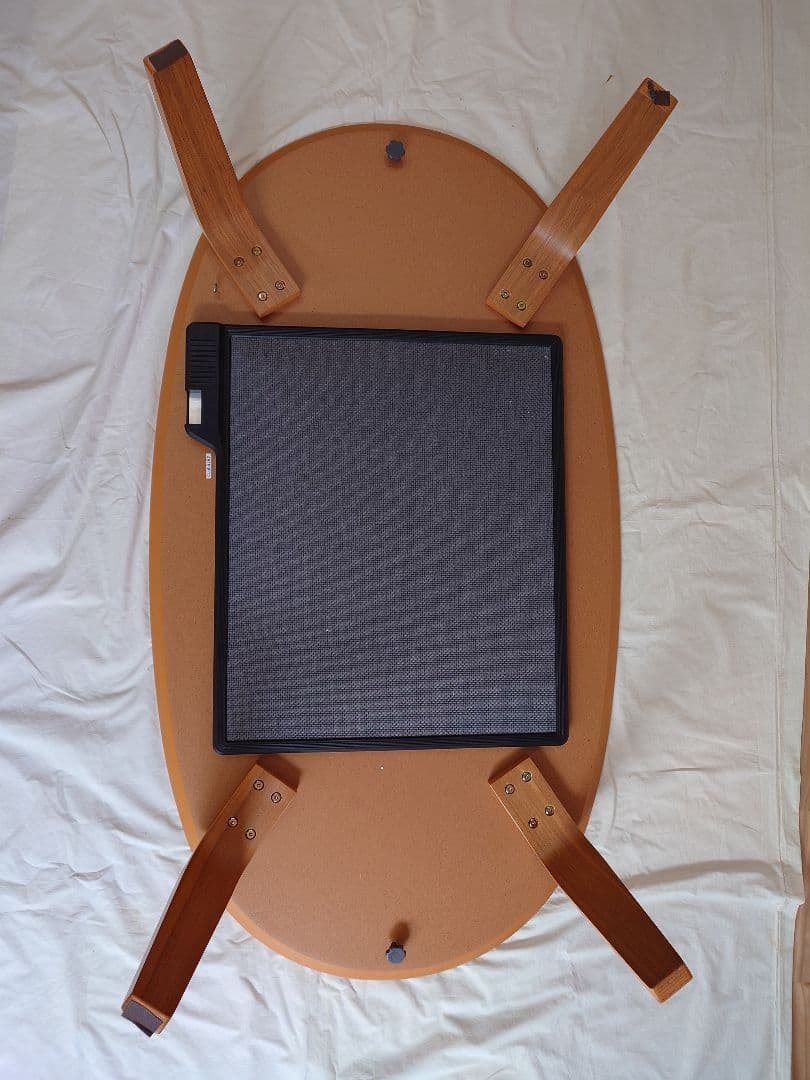 ナチュラル木製楕円形テーブル 120cm