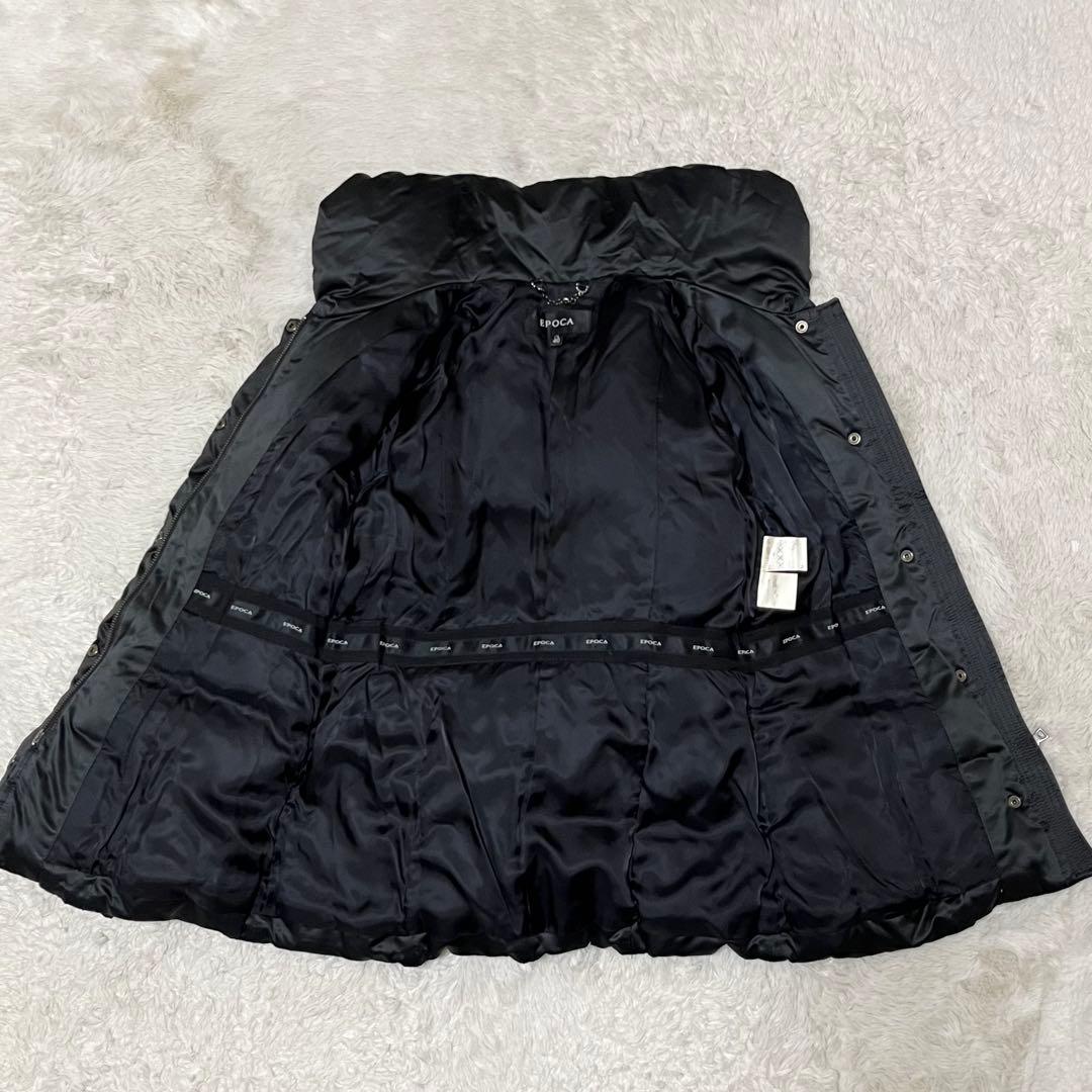 EPOCA エポカ　ダウンジャケット　ダウンコート　ジップ　黒　ビッグカラー　L