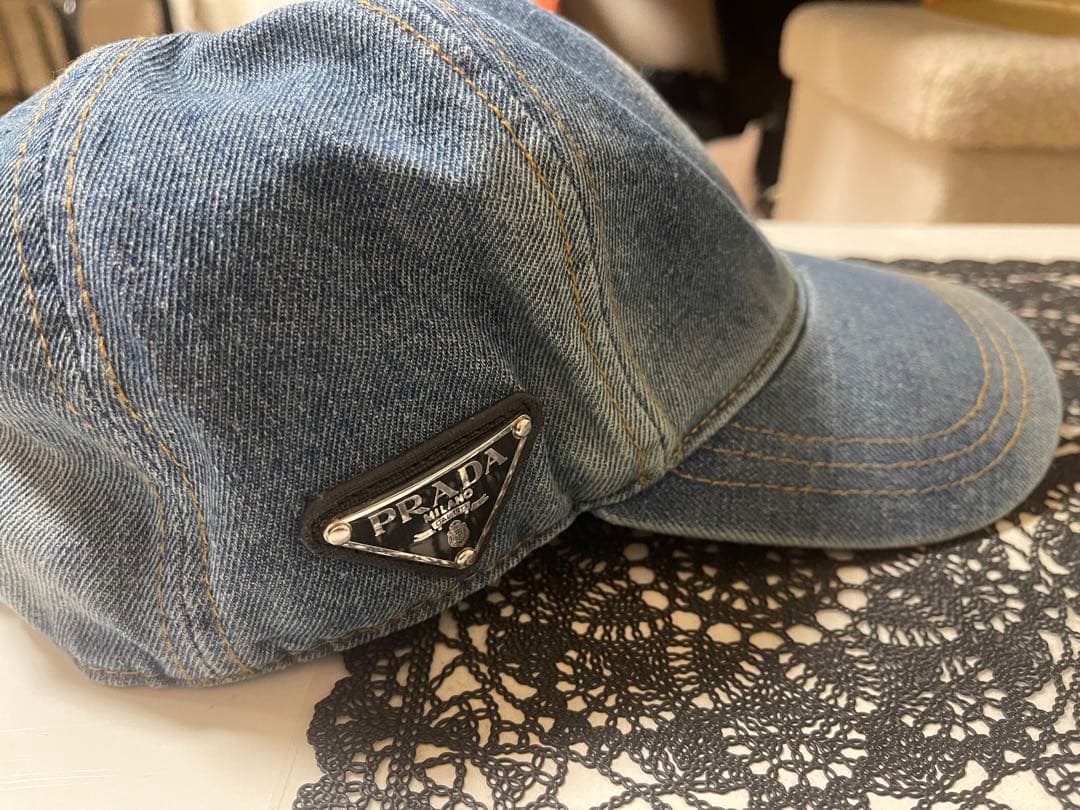 PRADA デニム ベースボールキャップ