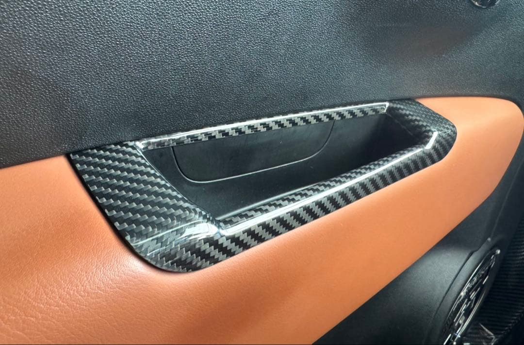 アバルト 右ハンドル 595 659 カーボン ドアコンソール スイッチカバー