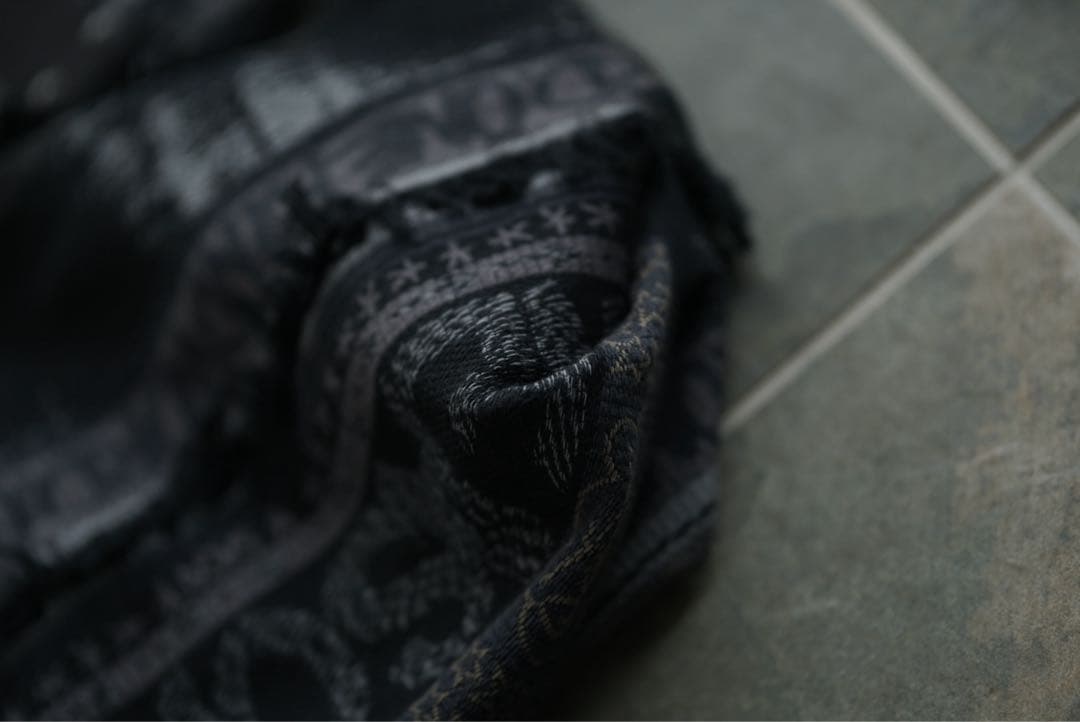 23ss sacai × haze レザー切り替え ジャガード トートバッグ