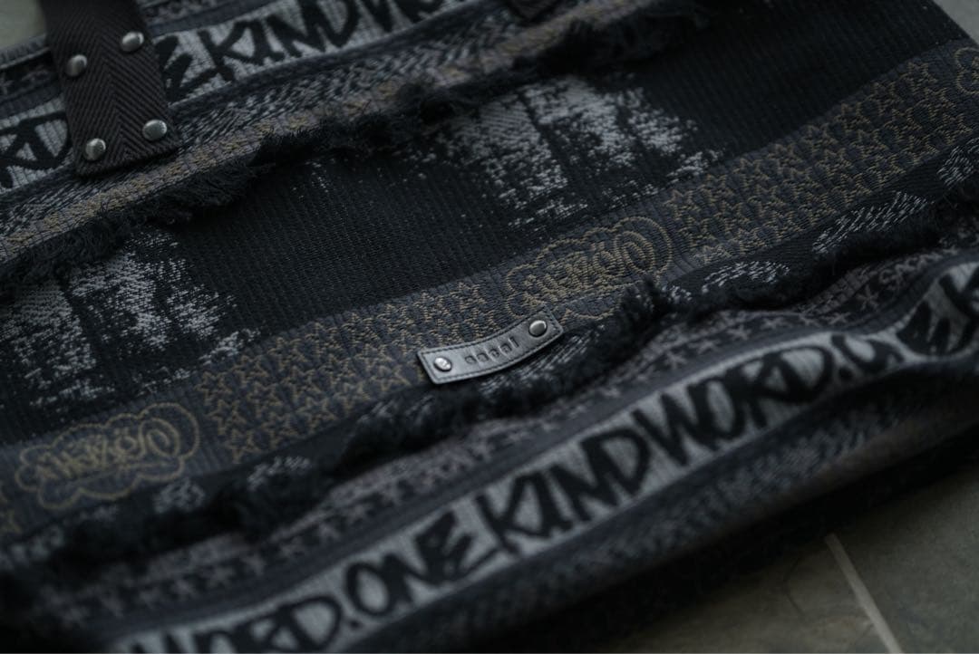 23ss sacai × haze レザー切り替え ジャガード トートバッグ