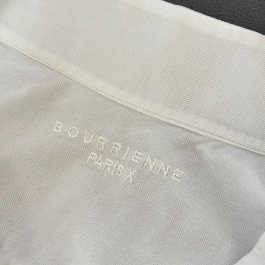 ブリエンヌパリディス スキッパーカラーシャツ 細畝コーデュロイ 白 XL tx6