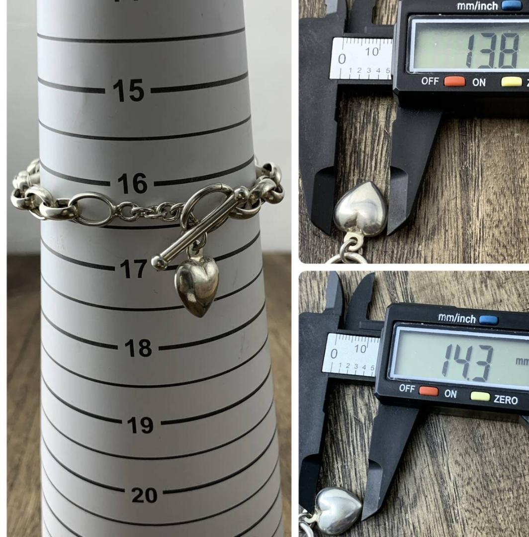 ヴィンテージ パフィハートブレスレット925シルバー スウィートハートジュエリー