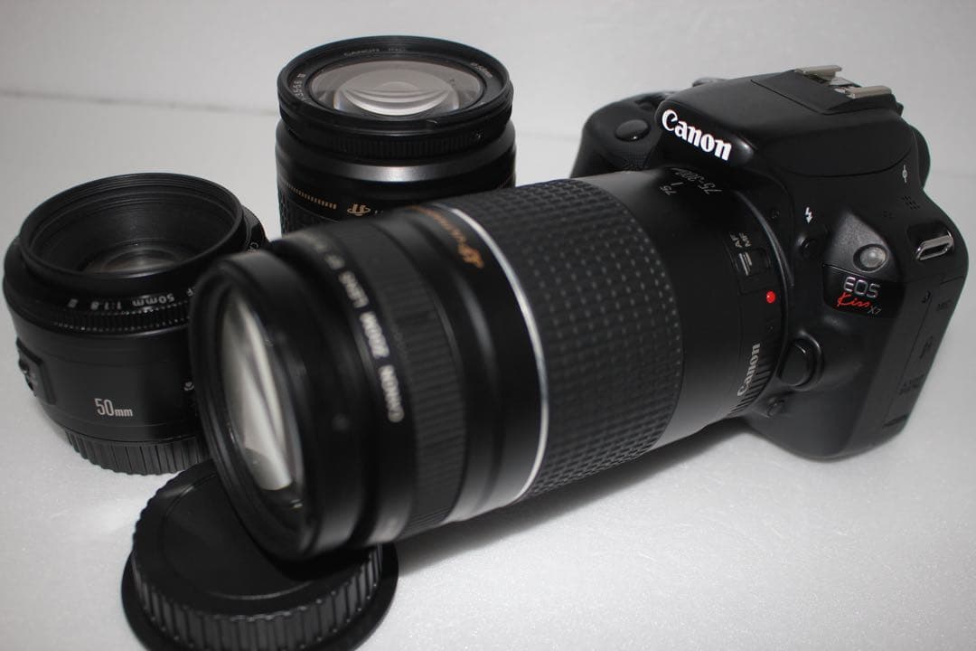 保証/動画/canon kiss x7/標準&望遠&単焦点トリプルレンズセット