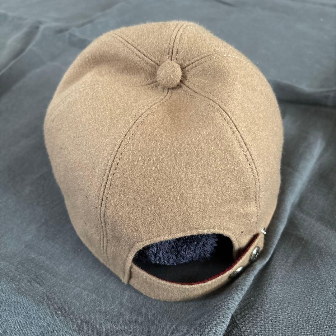 HERMES エルメス　キャップ 57 キャメル　ロゴ